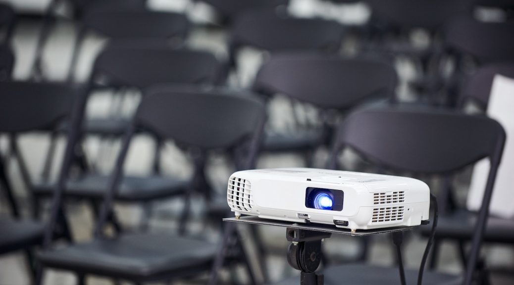 Video projector in conference hall